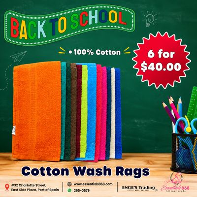Cotton Wash Rags -6 Pcs