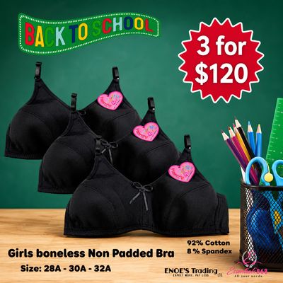 Girls Boneless No padded Bra -3 Pcs