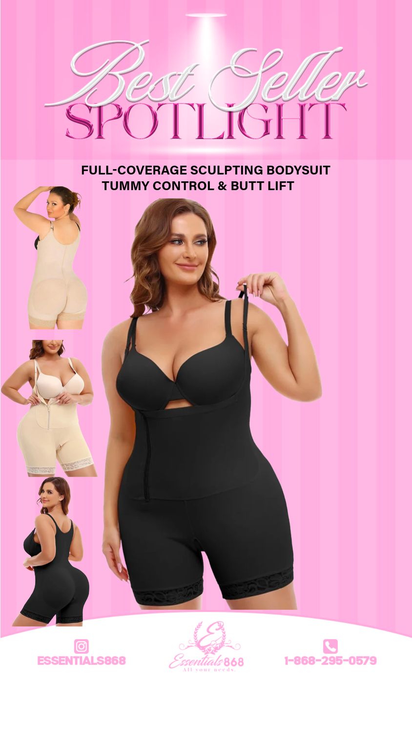 Figure-Sculpting Bodysuit – Tummy Control &amp; Butt Lift