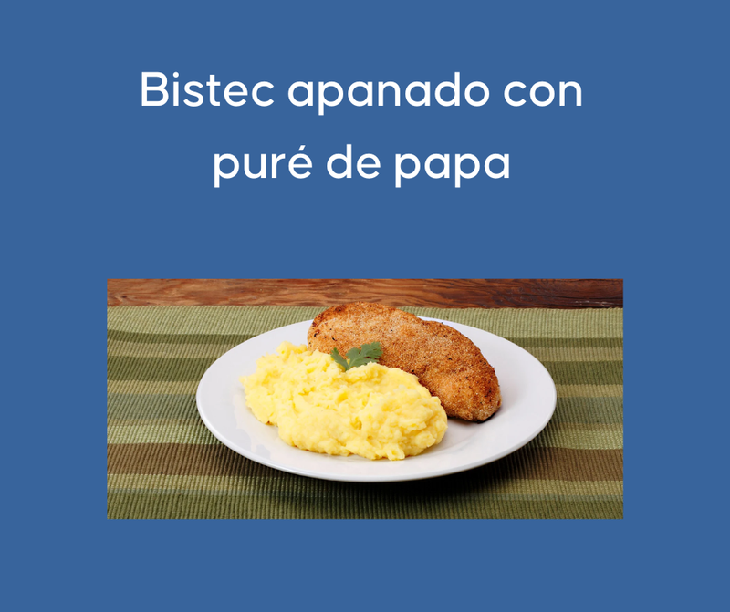 Jueves 19 Setiembre - Bistec apanado con puré de papas