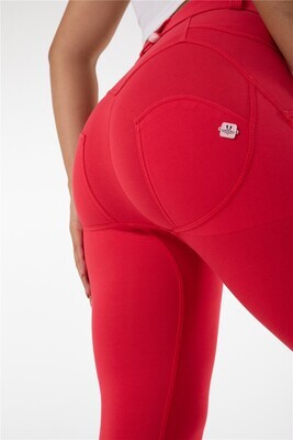 Red Mid Waist Jeggings