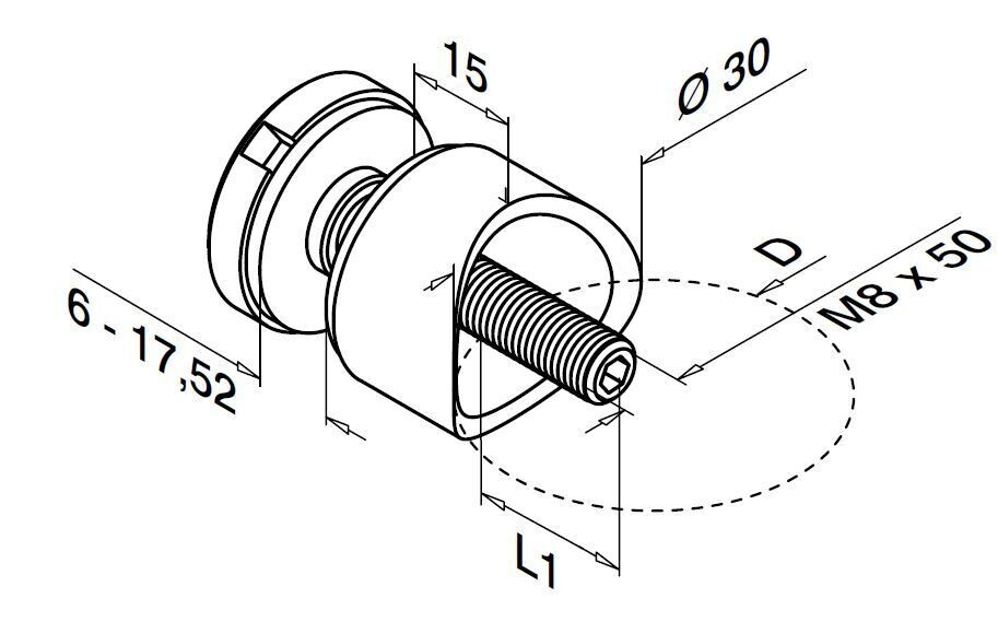 Klemme 051 Ø30x15 mm Rundrohr