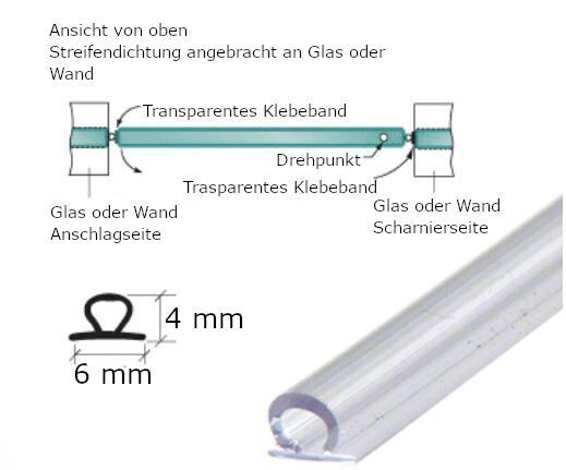 DP236 Türdichtung 6 x 4 mm selbstklebend DP236 Türdichtung 6 x 4 mm selbstklebend