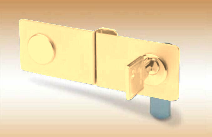 Vitrinenschloss zweiflügelig  mit Rosetten und Hebel verschiedenschließend