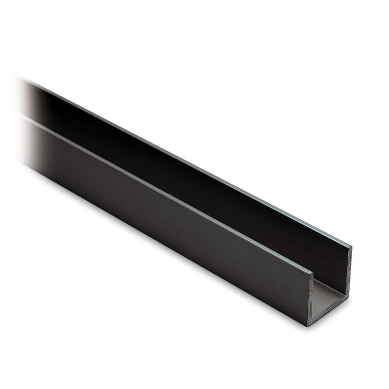 U Profil 20x17x20 mm schwarz matt eloxiert U Profil 20x17x20 mm schwarz matt eloxiert