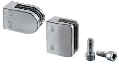 Kategorie Klemmbeschläge: Glass Fittings für Geländer zum einklemmen von Glasscheiben kaufen Sie hier günstig im Internet.