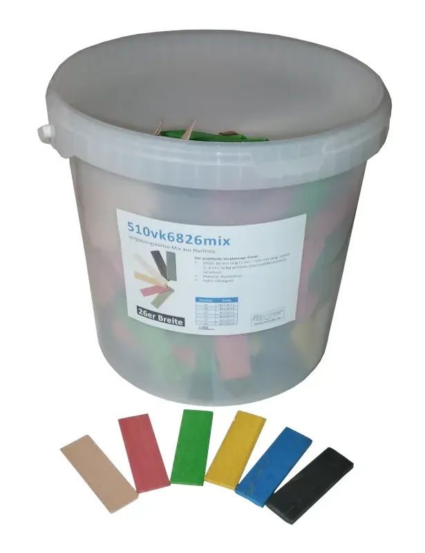 1 Klotzholz Mix Eimer Abmessung 26 mm 1 Klotzholz Mix Eimer Abmessung 26 mm
