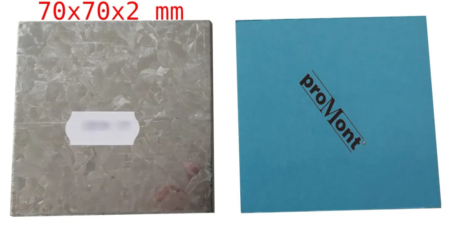 Spiegelblech Magnethaftblech selbstklebend glatt 70x70x2,0 mm