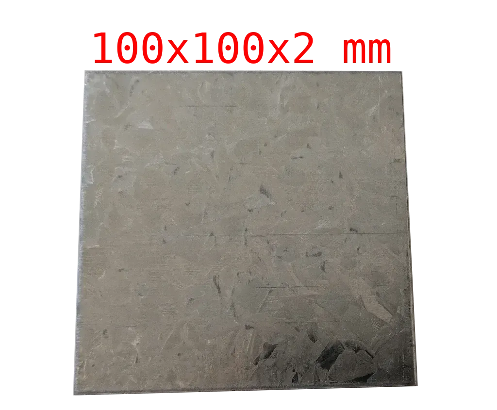 Spiegelblech Magnethaftblech unbeschichtet glatt 100x100x2,0 mm NETTO SONDERPREIS