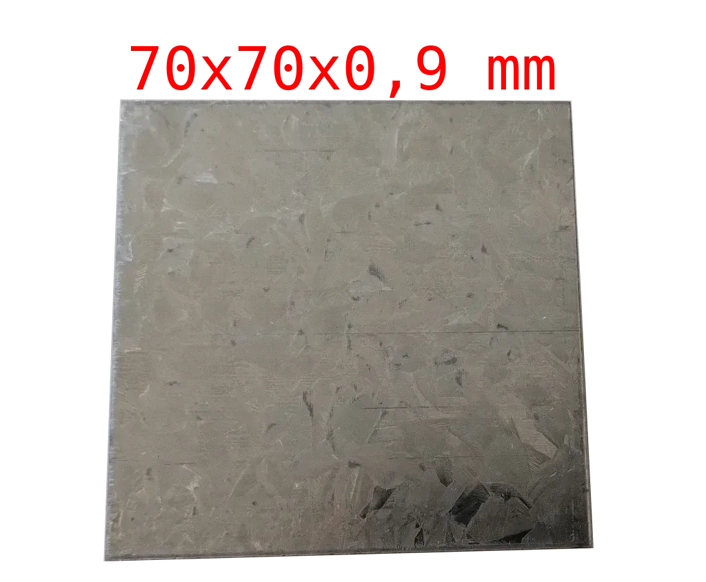 Spiegelblech Magnet Fixierungsblech unbeschichtet 70x70x0,9 mm