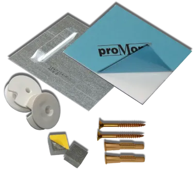 Spiegelbefestigung Spiegelmontageset Profi-Fit 08 bis 0,8m²