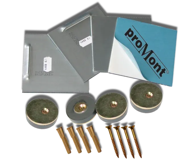 Spiegelbefestigung Spiegelmontageset Profi-Haft 145 bis 1 m² modular