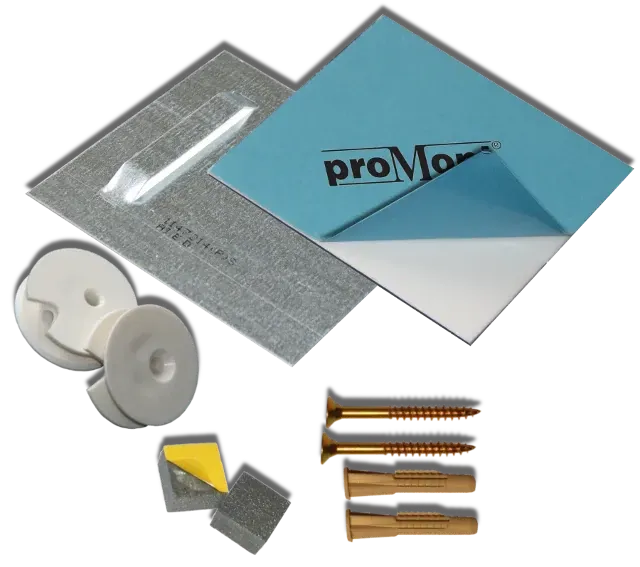 Spiegelbefestigung Spiegelmontageset Profi-Fit 08 bis 0,8m²