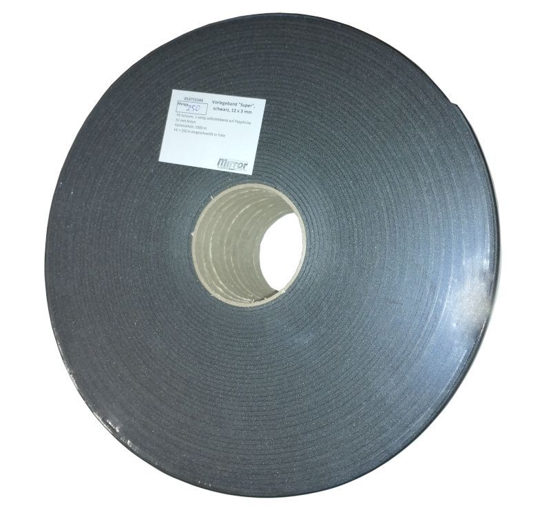 Vorlegeband 12x3 mm schwarz Rollenpaket mit 10 Rollen