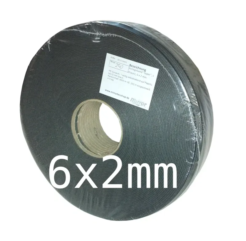 Vorlegeband SUPER schwarz 6x2 mm Vorlegeband SUPER schwarz 6x2 mm