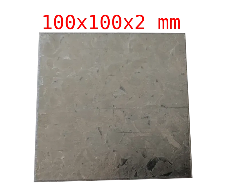 Spiegelblech Magnethaftblech unbeschichtet glatt 100x100x2,0 mm NETTO SONDERPREIS
