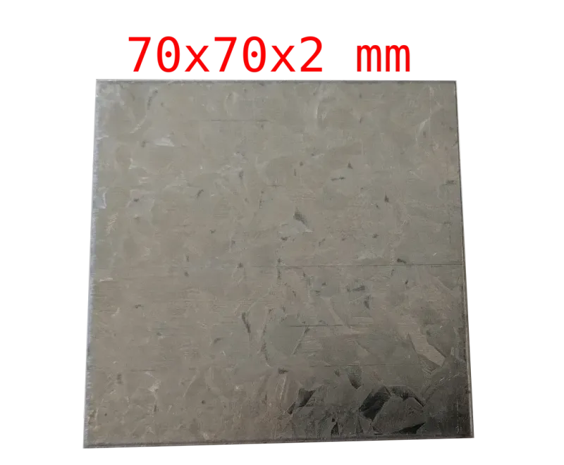Spiegelblech Magnethaftblech unbeschichtet glatt 70x70x2,0 mm NETTO SONDERPREIS