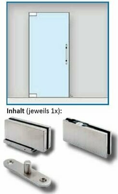 Hydraulischer Eckbeschlag Set Schwarz-Design Boden / Decke