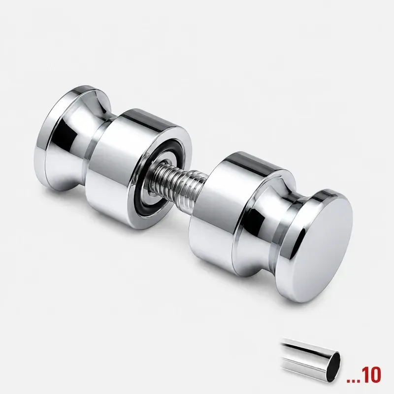 Glastürknopf 102, flach zweiseitig aus Edelstahl V2A Glastürknopf 102, flach zweiseitig aus Edelstahl V2A