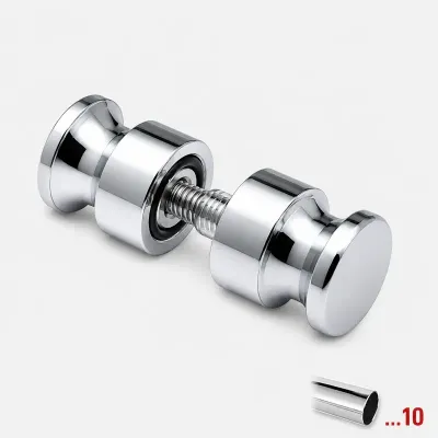 Glastürknopf 102, flach zweiseitig aus Edelstahl V2A Glastürknopf 102, flach zweiseitig aus Edelstahl V2A