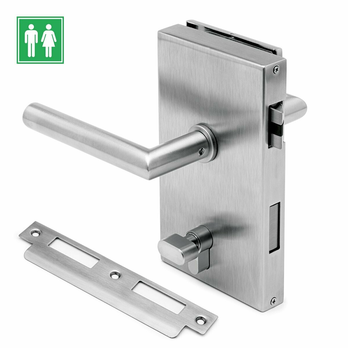 Toiletten Schlosskasten hoch, links, mit Drückern