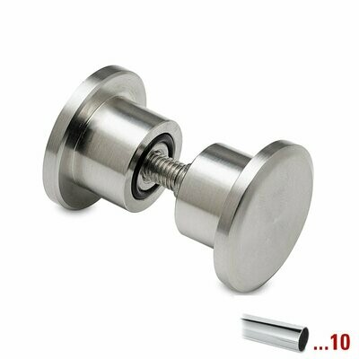 Glastürknopf 101, flach, zweiseitig aus Edelstahl V2A