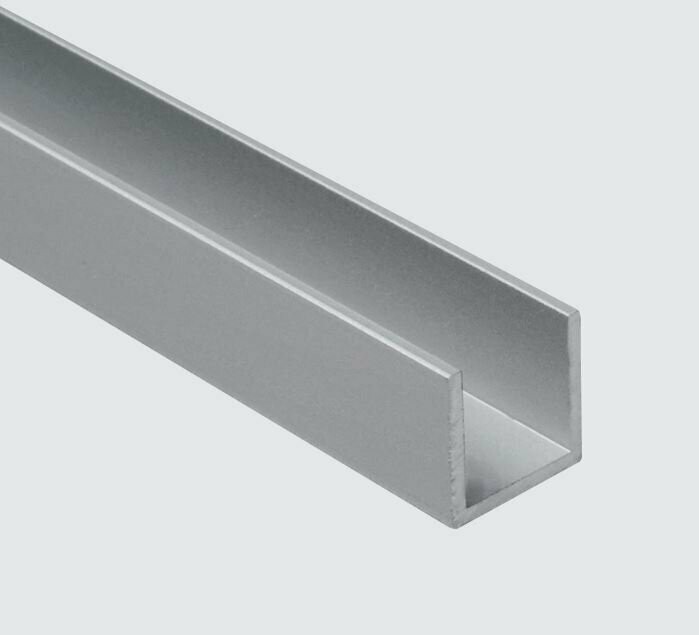 U Profil 10x10x10 mm Alu Optik silberfarbig eloxiert