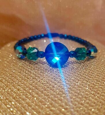 Bratara din Hematit, 5 cristale Swarovski