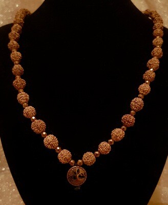 Mala cu Rudraksha, Hematit si Pomul vietii 
(colierul are 44 cm)