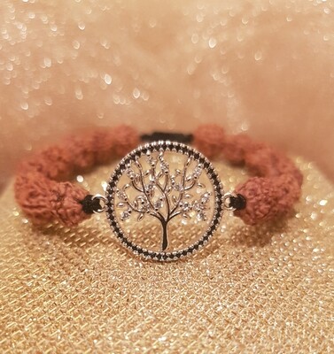 Bratara Rudraksha cu rhinestone Pomul vietii