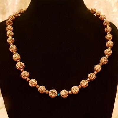 Colier RUDRAKSHA cu Hematit si cristal Swarovski