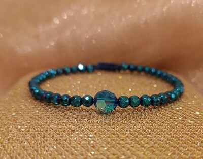Brățară din Hematit si cristal multifatetat Swarovski