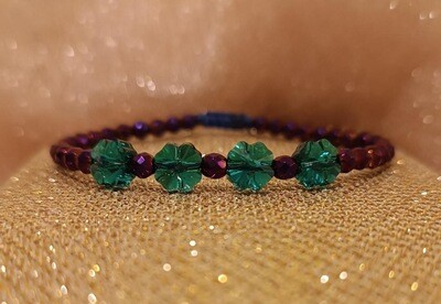 Bratara din Hematit si 4 cristale Swarovski
