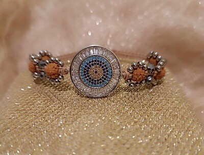 Bratara din Rudraksha, Terahertz, Mandala cu pietre de zirconiu