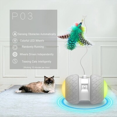 Automatic Cat Teaser with led wheel Rechargable