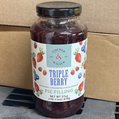Triple Berry Pie Filling (Raspberries, Strawberries + Blueberries) (27oz)