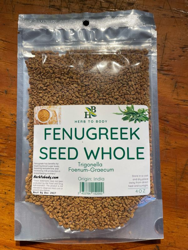 Fenugreek Seed Whole (Trigonella Foenum-Graecum) (4oz)