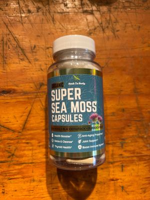 Super Sea Moss Capsules - Sea Moss, Bladderwrack + Burdock Root (60 Veggie Capsules)