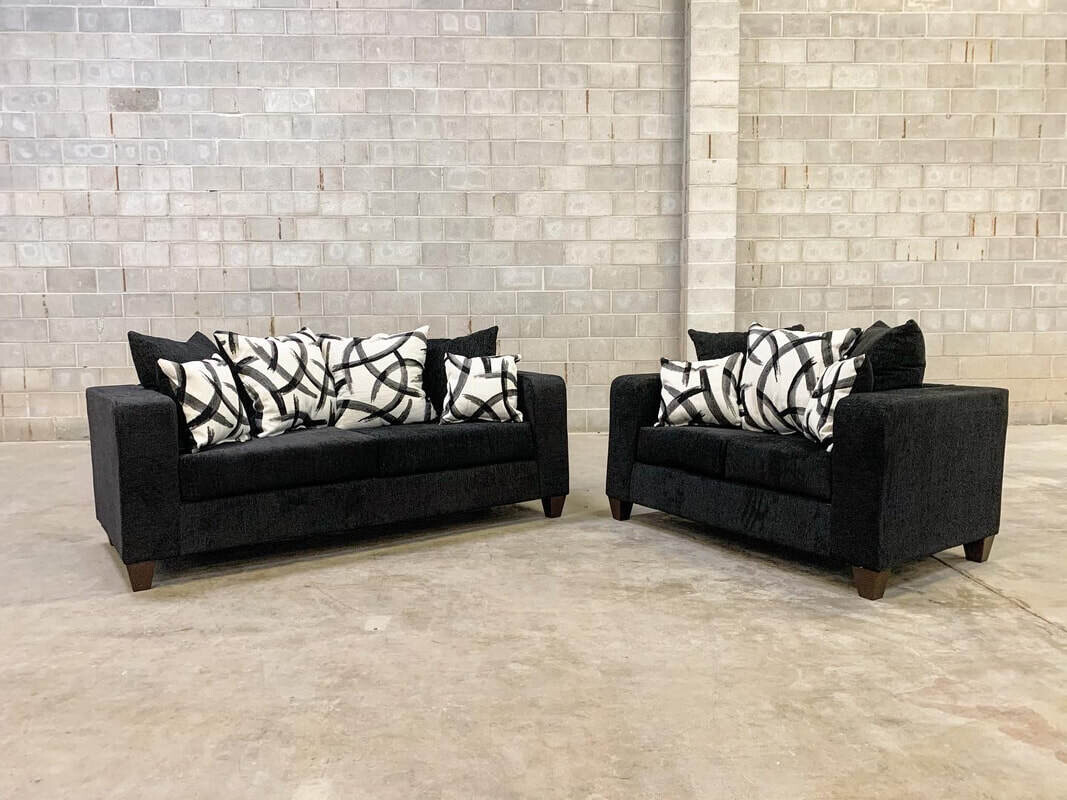 Dove Sofa &amp; Loveseat - Black