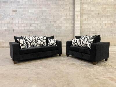 Dove Sofa &amp; Loveseat - Black