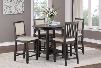 Asher Counter Height Dining Set -Black
