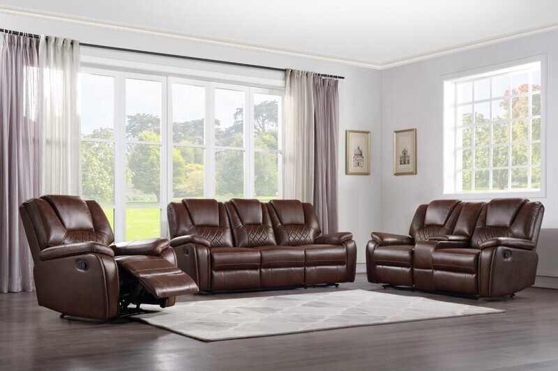 Saddle Brown Motion Living Room Set