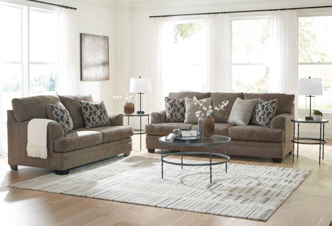 Nutmeg sofa and loveseat