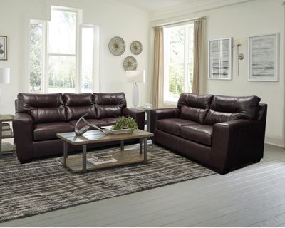Chestnut Leather Sofa &amp; Loveseat