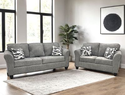 Gray Sofa and Loveseat