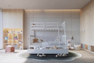 Twin/Full Bunk Bed with Twin Trundle Twin/Full Bunk Bed with Twin Trundle