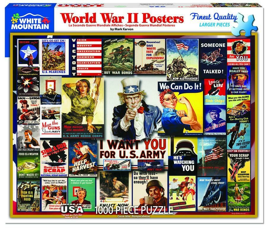 WWII Poster Collage Puzzle - 1000