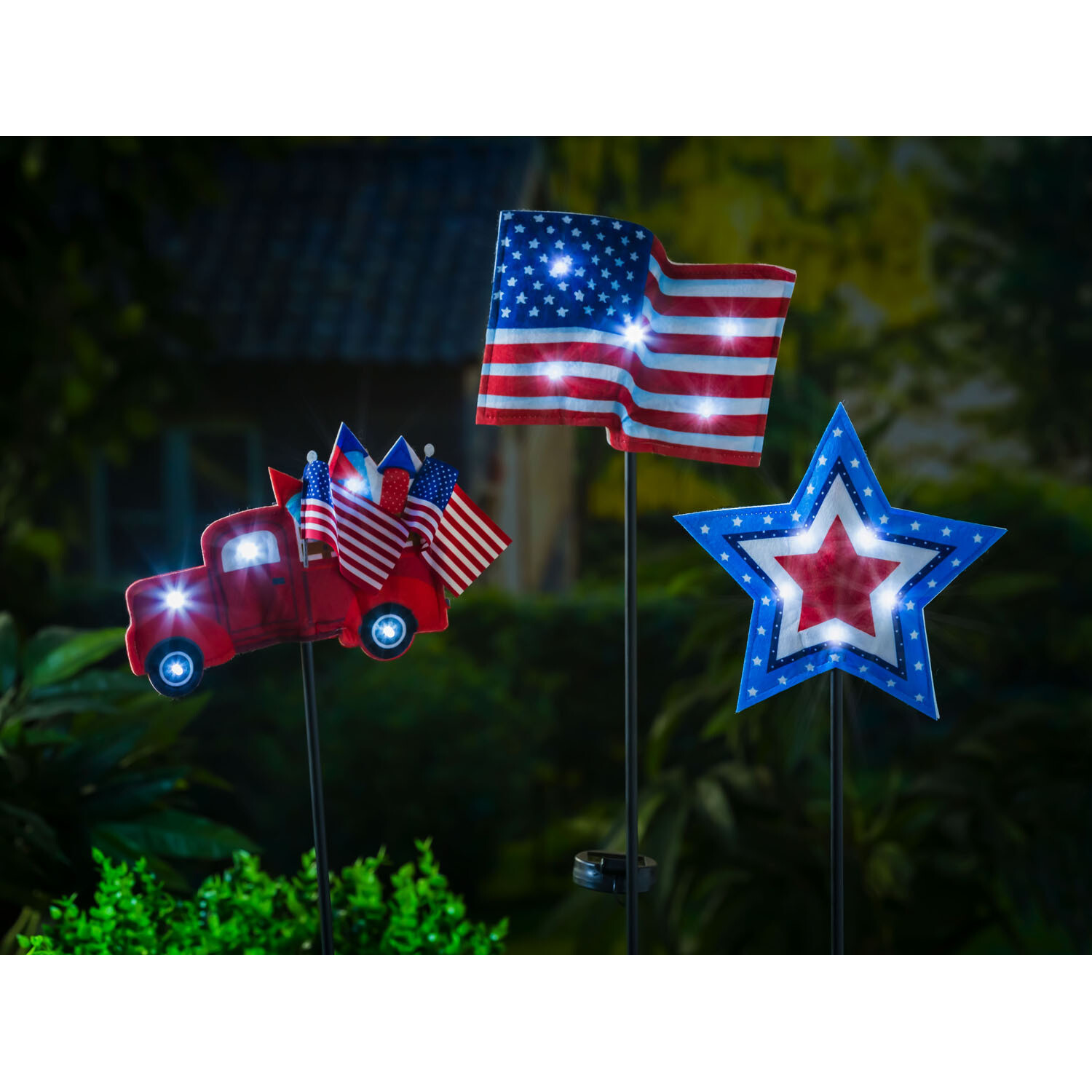 Americana Forever Botancials Lit Fabric Stakes