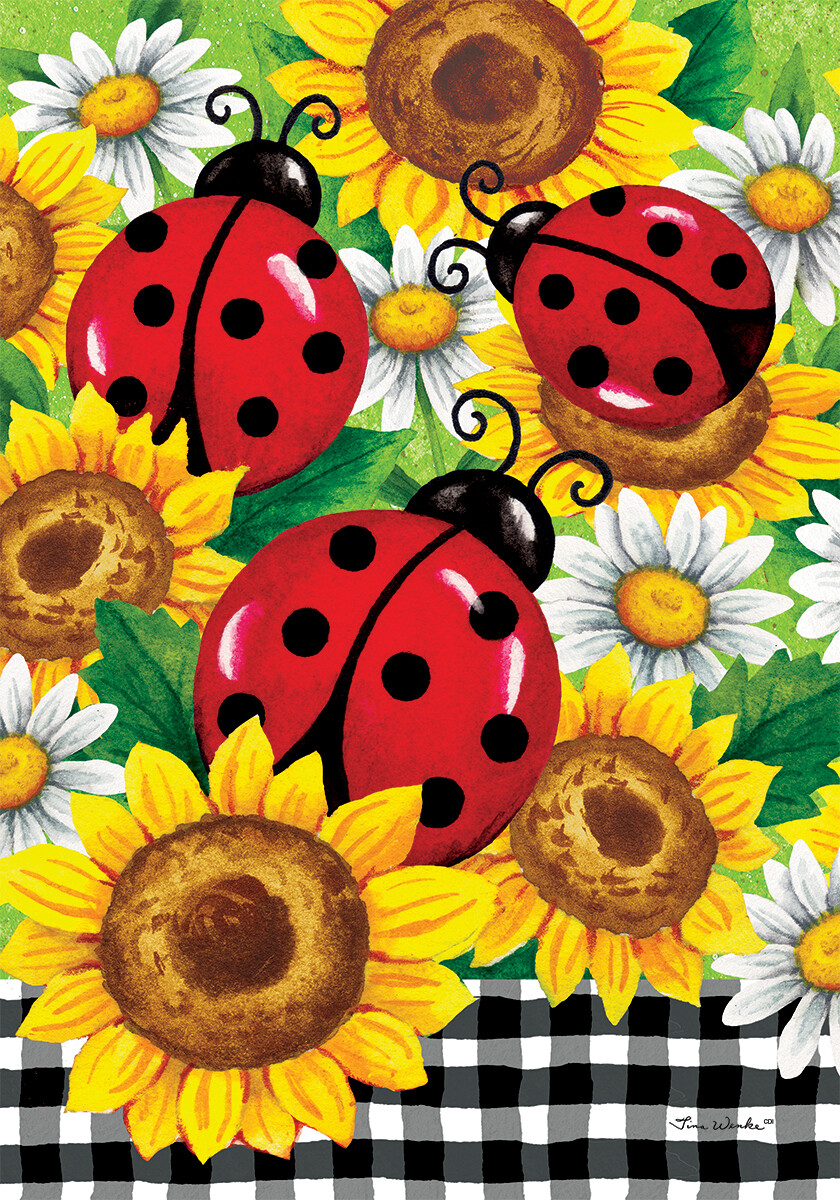Sunflower Ladybugs Flag