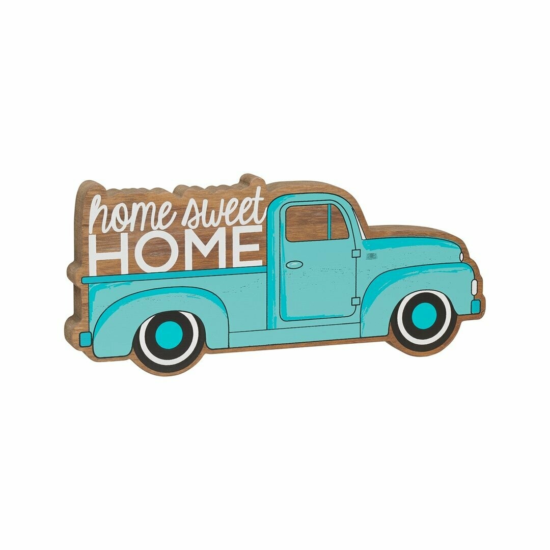 Home Blue Truck Wood Cutout